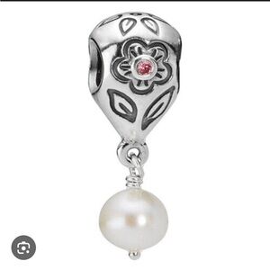PANDORA Pearl Bloom Flower Charm
